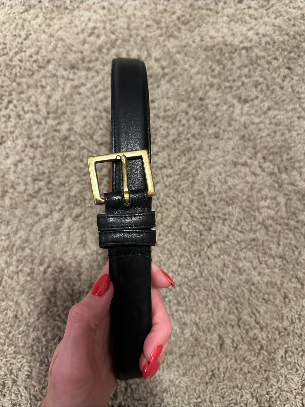 Coach Vintage Burnished Cowhide Black Leather Belt with Brass Buckle - Picture 4 of 8